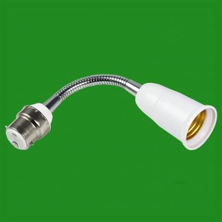 4x 200mm B22 To E27 Flexible Lamp Directional Light Bulb Extension Adapter