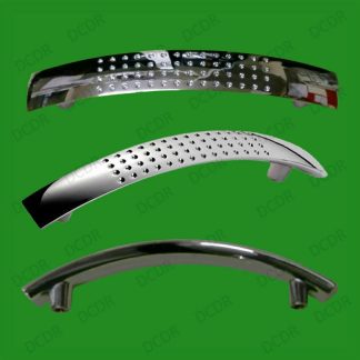 6x 96mm Chrome Effect 'D' Dimple Door Drawer Handle, Wardrobe, Cupboard, Cabinet