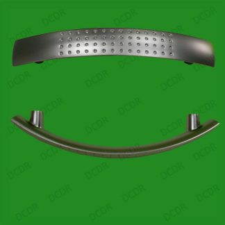 4x 128mm Matt Chrome Effect 'D' Dimple Door Drawer Handle, Wardrobe, Cabinet